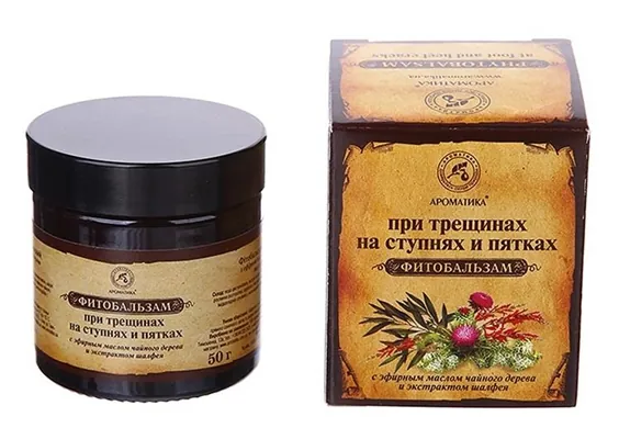 Фітобальзам Ароматика при тріщинах на ступнях і п'ятах з ефірною олією чайного дерева і екстратом шавлії, 50 г