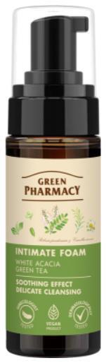 Пінка для інтимної гігієни Green Pharmacy Біла акація і зелений чай, 150 мл