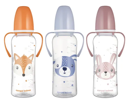 Пляшечка Canpol Babies 11/845 Кольорова ферма з малюнком і ручкою