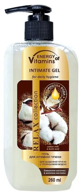 Гель для інтимної гігієни Energy of Vitamins бавовняне молочко та молочна кислота, 260 мл