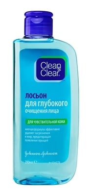 Лосьон Clean&Clear для глубокого очищения лица для чувствительной кожи, 200 мл
