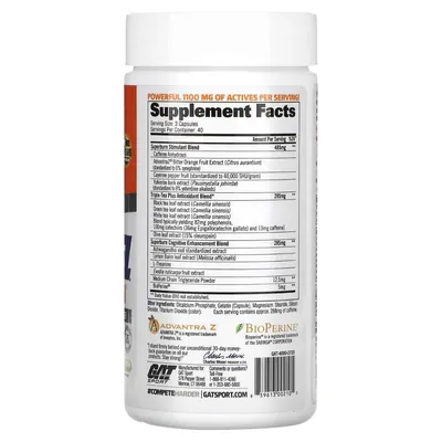 Жироспалювач GAT JetFUEL Superburn, 120 капсул