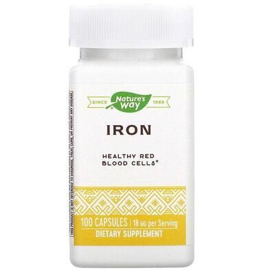 Железо Nature's Way Iron 18 мг, 100 капсул