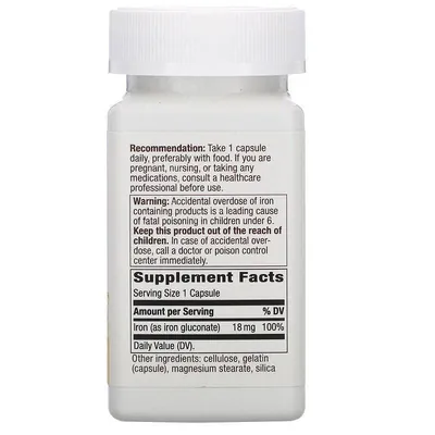 Залізо Nature's Way Iron 18 мг, 100 капсул