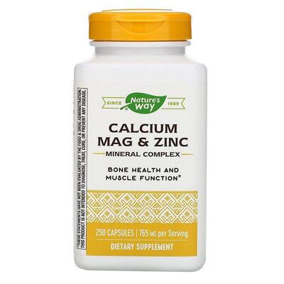 Кальций, Магний, Цинк Nature`s Way Calcium Magnesium & Zinc, 250 капсул