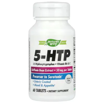 5-НТР  Nature's Way 5-HTP 50 мг, 60 вегетаріанських таблеток
