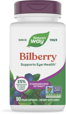 Чорниця Nature's Way Bilberry преміум екстракт, 90 веганських капсул