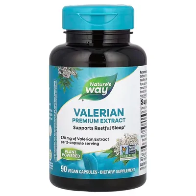Валеріана Nature's Way Valerian Premium Extract 220 мг, 90 веганських капсул