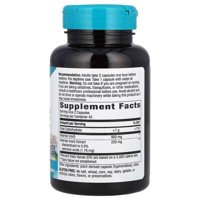 Валериана Nature's Way Valerian Premium Extract 220 мг, 90 веганских капсул