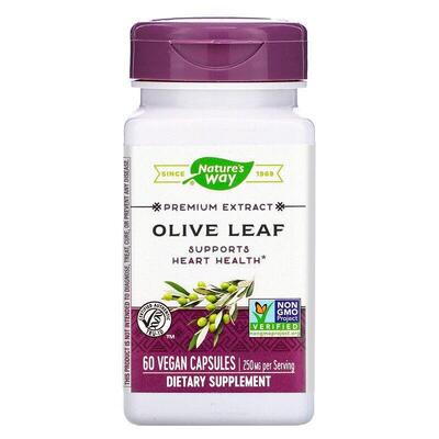 Оливы листья экстракт Nature's Way Olive Leaf 250 мг, 60 веганских капсул