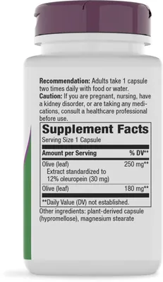 Оливи листя екстракт Nature's Way Olive Leaf Standardized Extract, 60 веганських капсул