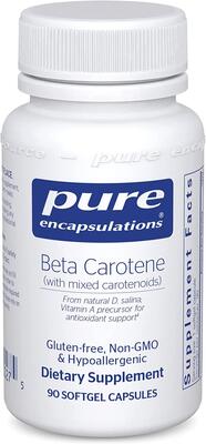 Бета-каротин (зі змішаними каротиноїдами) Pure Encapsulations Beta Carotene, 90 капсул