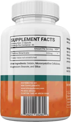 Холіну бітартрат KRK Supplements Choline Bitartrate 900 мг, 90 капсул