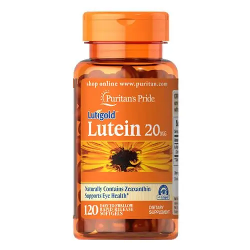Лютеин для зрения с зеаксантином Puritan's Pride Lutein 20 мг с Zeaxanthin Lutigold, 120 гелевых капсул