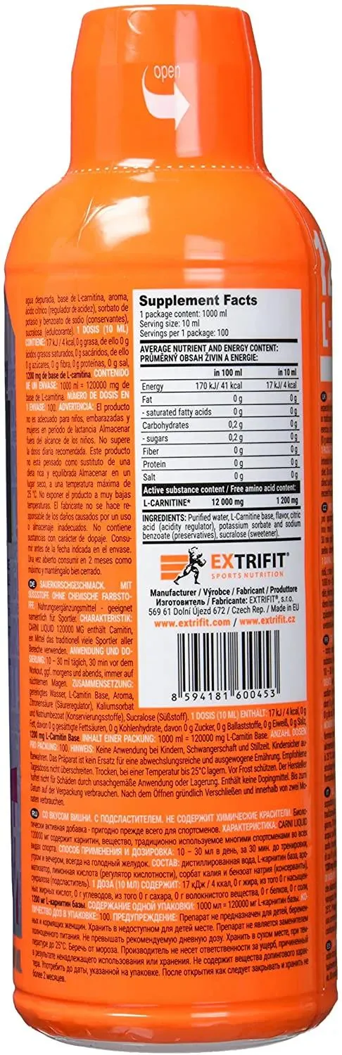 Карнітин Extrifit Carni 120.000 вишня, 1000 мл