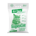 Наполнитель для туалета Collar SuperCat Стандарт древесный с ароматизатором, зеленый, 6+1 кг (24 л)