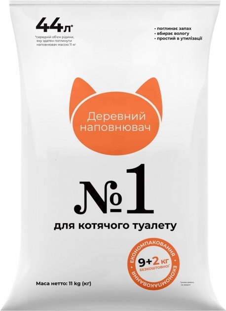 Наполнитель для туалета Collar №1 древесный, 9+2 кг (44 л)
