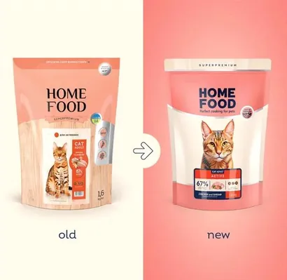 Корм сухий для дорослих активних котів і кішок Home Food Курочка і креветка, 1,6 кг