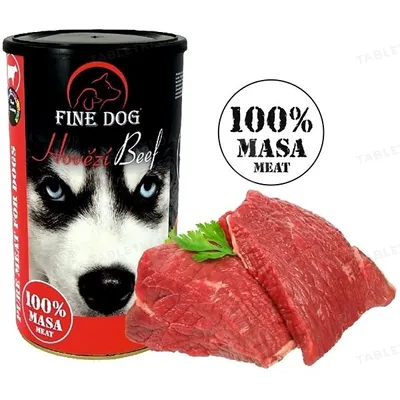 Консерва для собак Fine Dog з м'ясом яловичини супер преміум класу, 1200 г