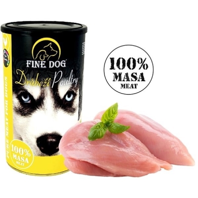 Консерва для собак Fine Dog с мясом птицы супер премиум класса, 1200 г