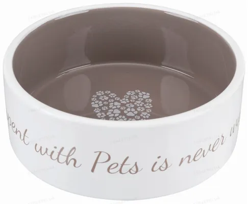 Миска для собак Trixie 25054 Pets Home керамічна, кремова/бежева 0,8 л/16 cм