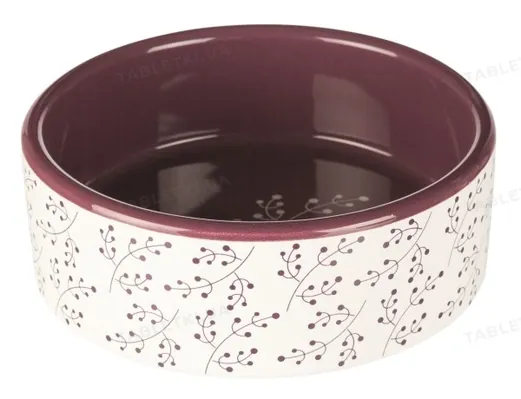 Миска для собак Trixie 25123 Zentangle керамічна білий/ягідний, 0,3 л/12 см