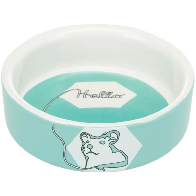 Миска для хомяка Trixie 60734 Hello Hamster керамическая 8 см, 90 мл