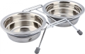 Миски для кошек Trixie 25230 Eat on Feet из стали на металической подставке с резиновыми ножками, 2 х 0,25 л/11 см