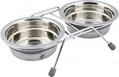 Миски для кішок Trixie 25230 Eat on Feet із сталі на металевій підставці з гумовими ніжками, 2 х 0,25 л/11 см