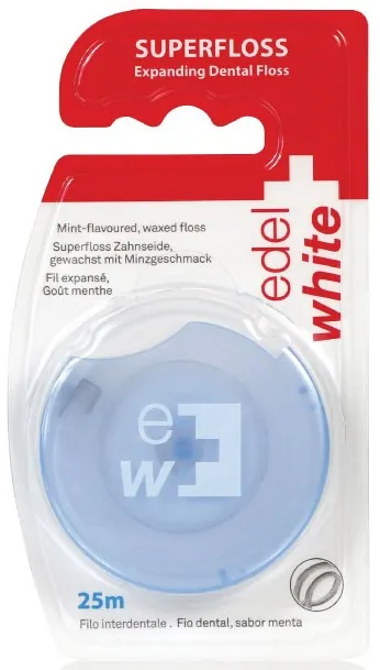 Нитка-флос зубна Edel White що розширюється,  25 м