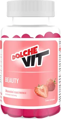 Желейні пастилки Dolche Vit Краса на основі пектину зі смаком полуниці №60