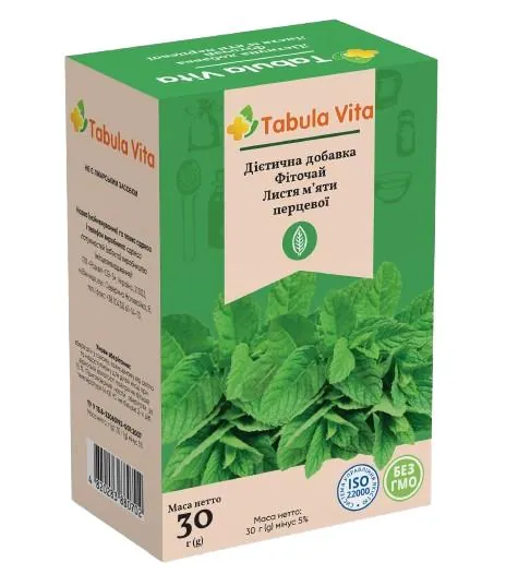 Фіточай Tabula Vita м'яти листя по 30 г у пач.