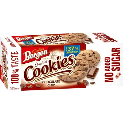 Печиво Bergen Original Cookies шоколадна крихта, 130 г