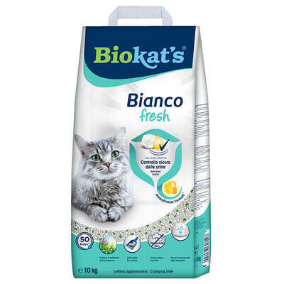 Наповнювач для котячого туалету Biokat's Bianco Fresh Бентонітовий комкуючий, 10 кг