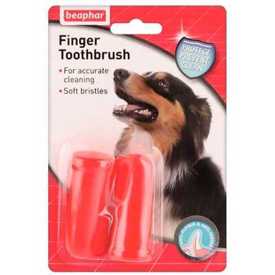 Зубная щетка Beaphar Finger Toothbrush на палец для собак, 1 штука