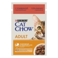 Корм влажный для взрослых кошек Purina Cat Chow Adult с говядиной и баклажаном в желе, 85 г