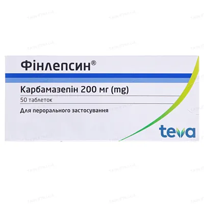 Фінлепсин таблетки по 200 мг №50 (10х5)