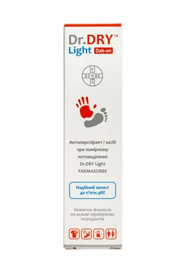 Антиперспірант Dr.Dry Light Фармасорбе засіб при помірному потовиділенні, 50 мл