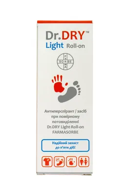 Антиперспірант кульковий Dr.Dry Light Фармасорбе засіб при помірному потовиділенні, 50 мл