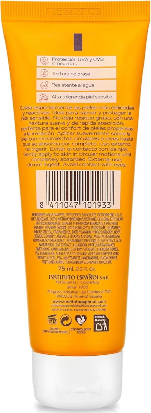 Крем для обличчя Instituto Espanol SPF50+ сонцезахисний для чутливої шкіри, 75 мл