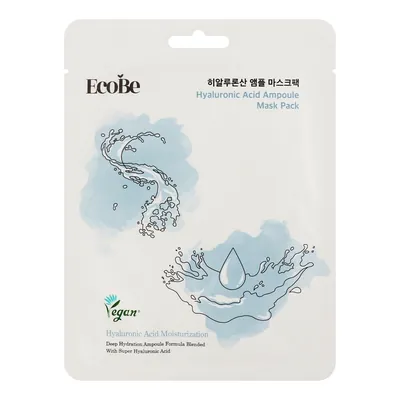 Маска для обличчя EcoBe з гіалуроновою кислотою тканинна, 25 мл