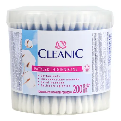 Ватні палички Cleanic кругла упаковка, 200 шт
