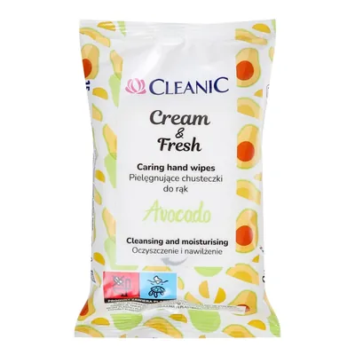 Серветки вологі Cleanic Cream & Fresh Авокадо, 15 шт