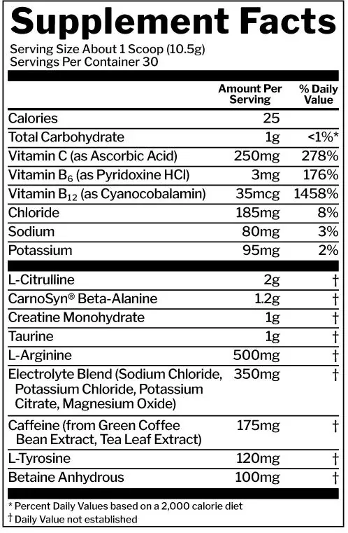 Передтренувальний комплекс Rule One Roar Ferocious Pre-Workout, блакитна малина, 300 г