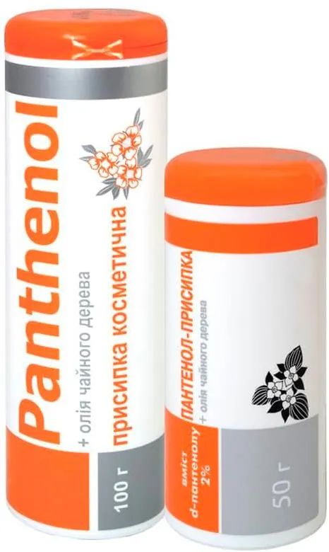 Присипка косметична Panthenol Пантенол Фармаком з олією чайного дерева, 50 г