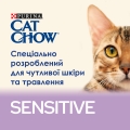 Корм сухой для кошек Purina Cat Chow Sensitive с чувствительным пищеварением и кожей, с лососем, 1,5 кг
