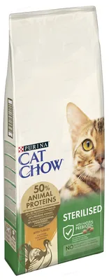 Корм сухий для кішок Purina Cat Chow Sterilised з індичкою, 15 кг