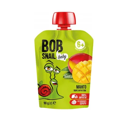 Пюре фруктове Bob Snail Baby для дітей з 6 місяців Манго, 90 г