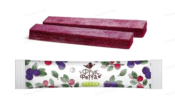 Цукерки Фрукфетта Vegan чорниця-брусниця, 20 г