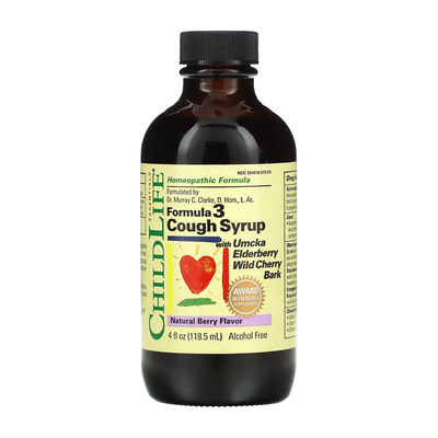 Сироп от кашля ChildLife Formula 3 ягодный вкус, без спирта, 118,5 мл